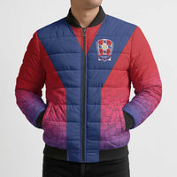 Custom York Heritage Minstrel Bomber Puffer Jacket White Rose of York Patterns - Wonder Print Shop