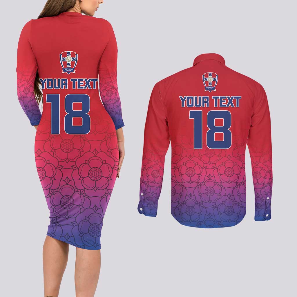 Custom York Heritage Minstrel Couples Matching Long Sleeve Bodycon Dress and Long Sleeve Button Shirt White Rose of York Patterns - Wonder Print Shop