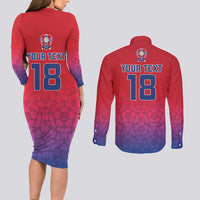 Custom York Heritage Minstrel Couples Matching Long Sleeve Bodycon Dress and Long Sleeve Button Shirt White Rose of York Patterns - Wonder Print Shop