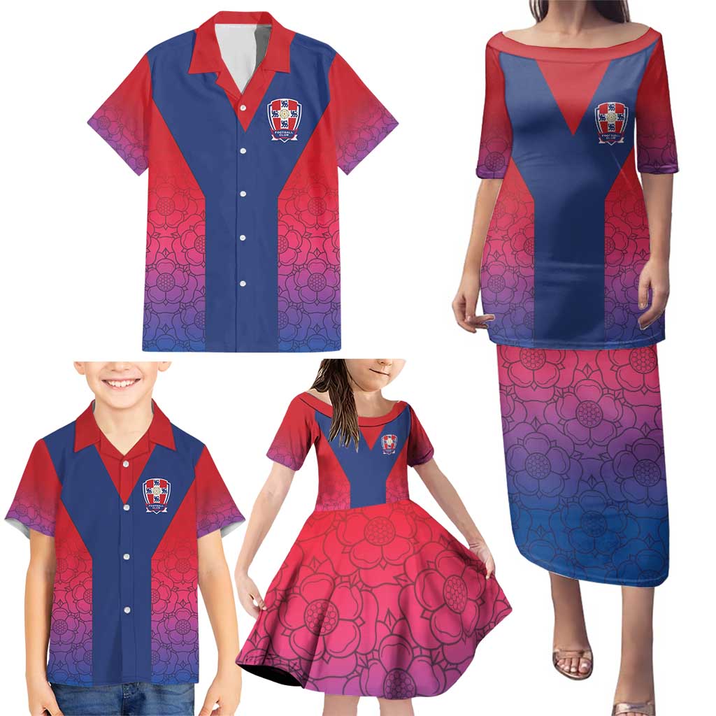 Custom York Heritage Minstrel Family Matching Puletasi and Hawaiian Shirt White Rose of York Patterns - Wonder Print Shop