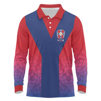 Custom York Heritage Minstrel Long Sleeve Polo Shirt White Rose of York Patterns - Wonder Print Shop