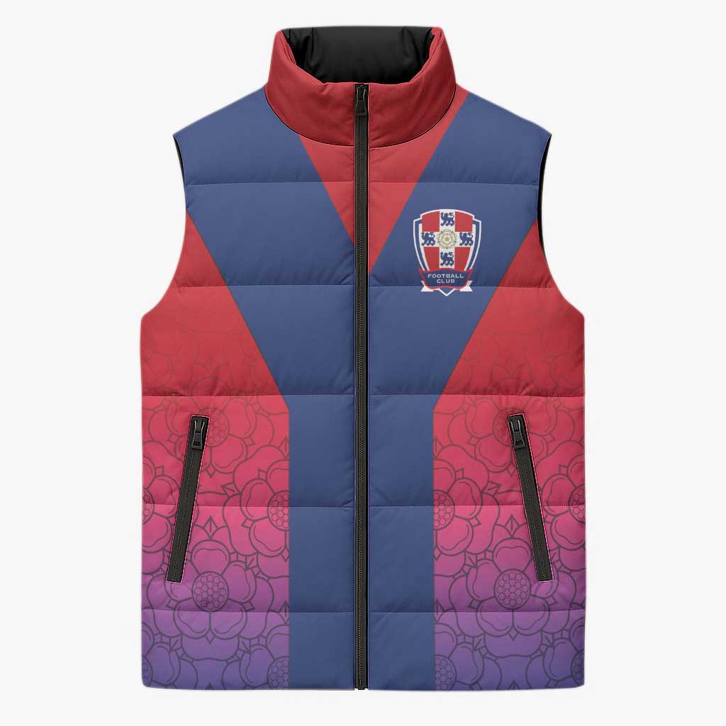 Custom York Heritage Minstrel Sleeveless Puffer Jacket White Rose of York Patterns - Wonder Print Shop