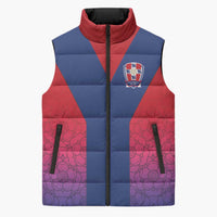 Custom York Heritage Minstrel Sleeveless Puffer Jacket White Rose of York Patterns - Wonder Print Shop