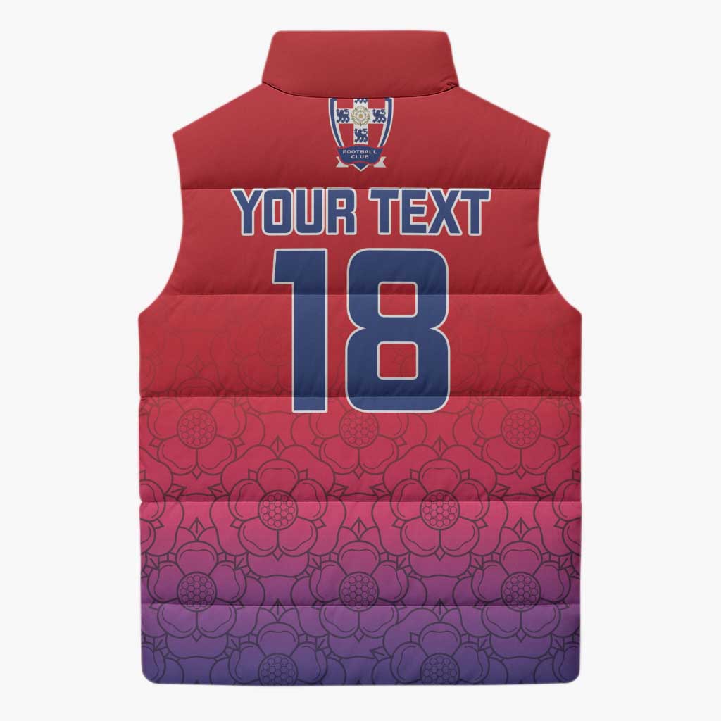 Custom York Heritage Minstrel Sleeveless Puffer Jacket White Rose of York Patterns - Wonder Print Shop