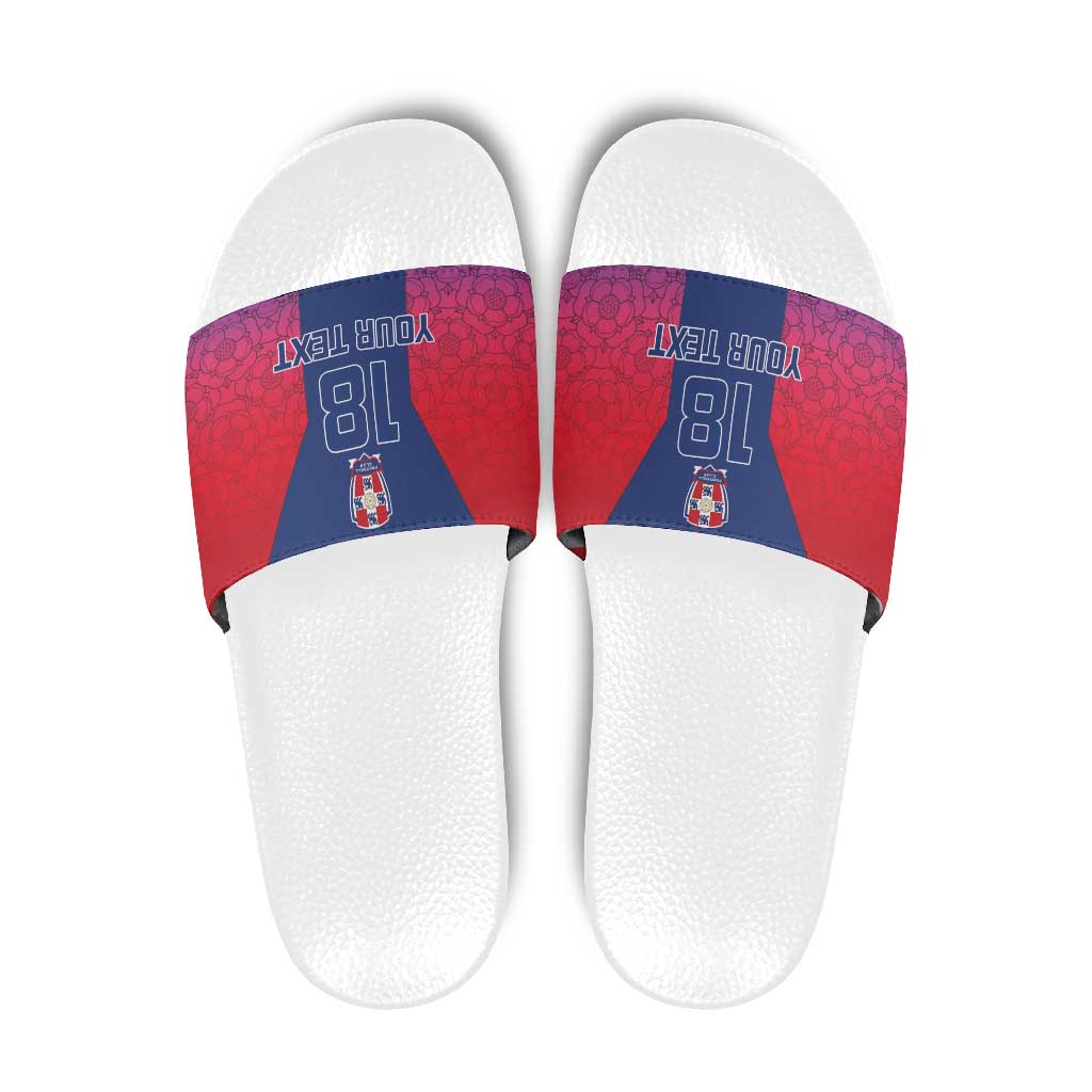 Custom York Heritage Minstrel Slide Sandals White Rose of York Patterns - Wonder Print Shop