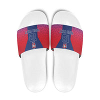 Custom York Heritage Minstrel Slide Sandals White Rose of York Patterns - Wonder Print Shop