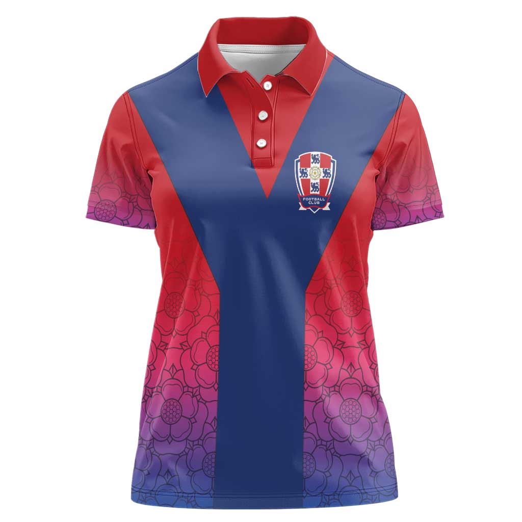 Custom York Heritage Minstrel Women Polo Shirt White Rose of York Patterns - Wonder Print Shop