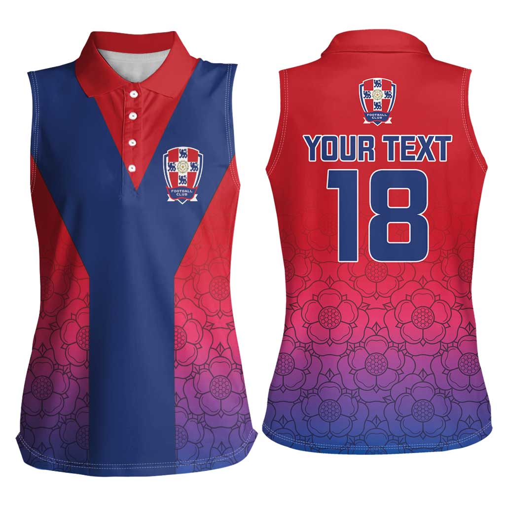 Custom York Heritage Minstrel Women Sleeveless Polo Shirt White Rose of York Patterns - Wonder Print Shop