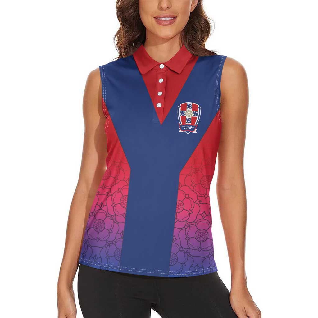 Custom York Heritage Minstrel Women Sleeveless Polo Shirt White Rose of York Patterns - Wonder Print Shop