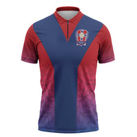 Custom York Heritage Minstrel Zipper Polo Shirt White Rose of York Patterns - Wonder Print Shop