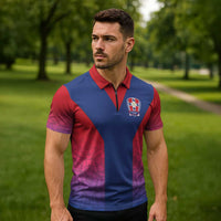 Custom York Heritage Minstrel Zipper Polo Shirt White Rose of York Patterns - Wonder Print Shop