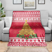 Poland Christmas Blanket Oh Pierogi Tree - Wonder Print Shop