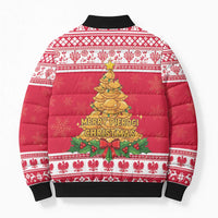 Poland Christmas Bomber Puffer Jacket Oh Pierogi Tree - Wonder Print Shop