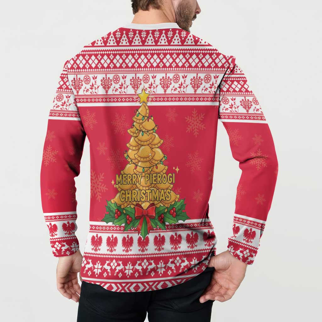 Poland Christmas Button Sweatshirt Oh Pierogi Tree - Wonder Print Shop