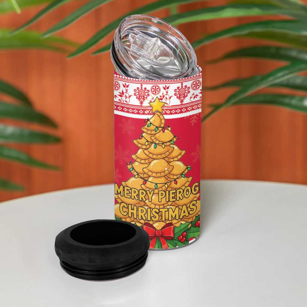 Poland Christmas 4 in 1 Can Cooler Tumbler Oh Pierogi Tree - Wonder Print Shop