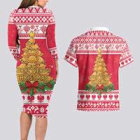 Poland Christmas Couples Matching Long Sleeve Bodycon Dress and Hawaiian Shirt Oh Pierogi Tree - Wonder Print Shop