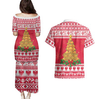 Poland Christmas Couples Matching Puletasi and Hawaiian Shirt Oh Pierogi Tree - Wonder Print Shop