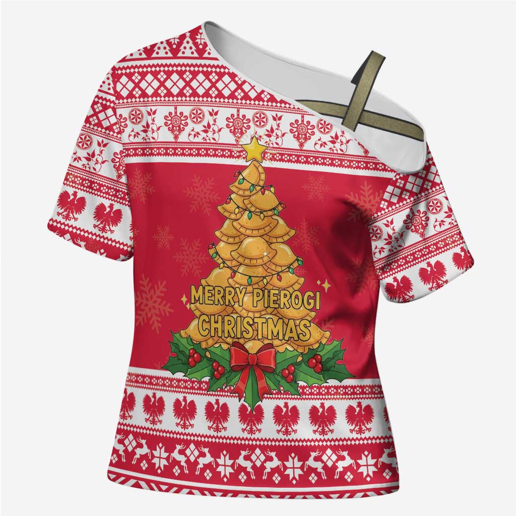 Poland Christmas Cross Shoulder Shirt Oh Pierogi Tree - Wonder Print Shop