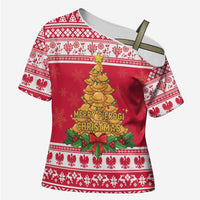 Poland Christmas Cross Shoulder Shirt Oh Pierogi Tree - Wonder Print Shop
