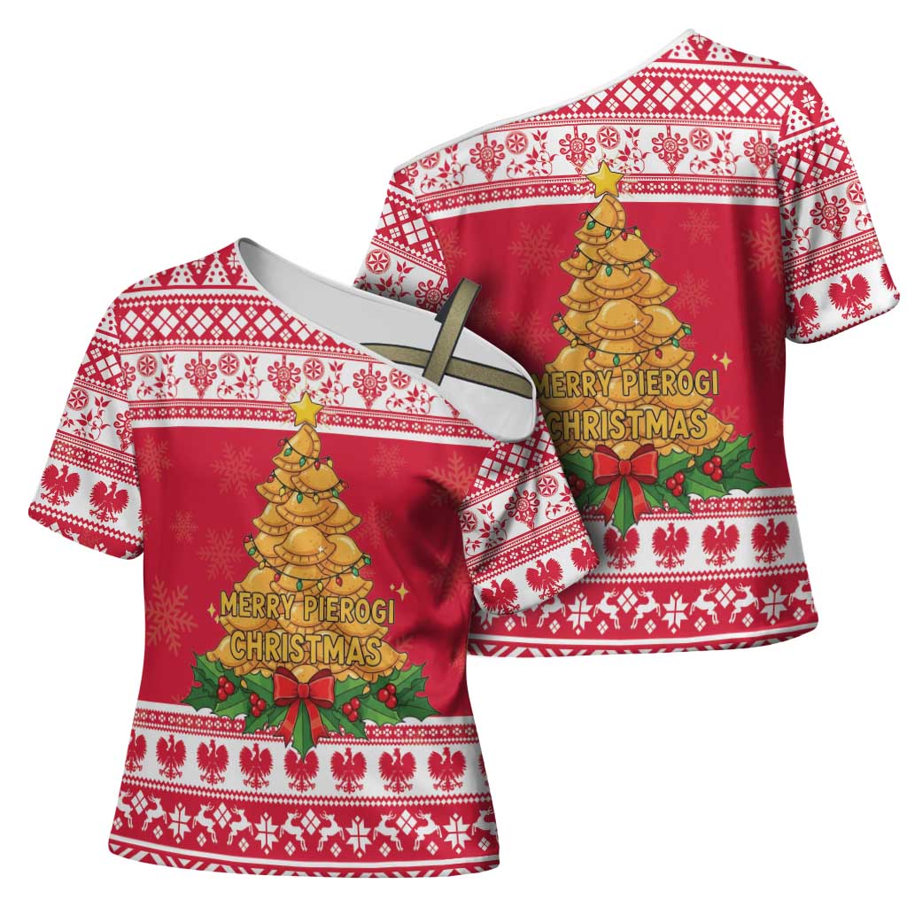 Poland Christmas Cross Shoulder Shirt Oh Pierogi Tree - Wonder Print Shop
