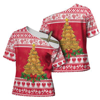 Poland Christmas Cross Shoulder Shirt Oh Pierogi Tree - Wonder Print Shop