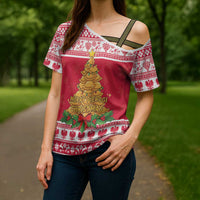 Poland Christmas Cross Shoulder Shirt Oh Pierogi Tree - Wonder Print Shop