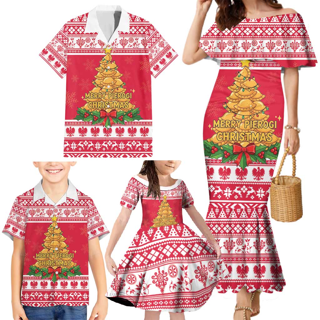 Poland Christmas Family Matching Mermaid Dress and Hawaiian Shirt Oh Pierogi Tree - Wonder Print Shop