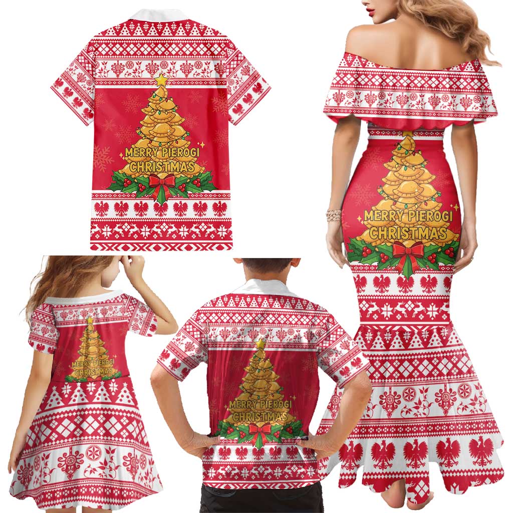 Poland Christmas Family Matching Mermaid Dress and Hawaiian Shirt Oh Pierogi Tree - Wonder Print Shop