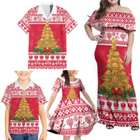 Poland Christmas Family Matching Off Shoulder Maxi Dress and Hawaiian Shirt Oh Pierogi Tree - Wonder Print Shop