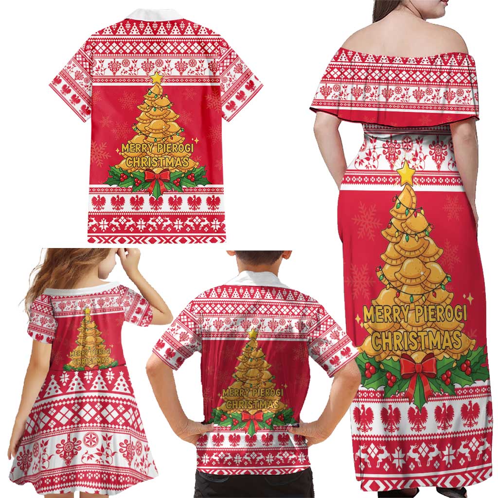 Poland Christmas Family Matching Off Shoulder Maxi Dress and Hawaiian Shirt Oh Pierogi Tree - Wonder Print Shop