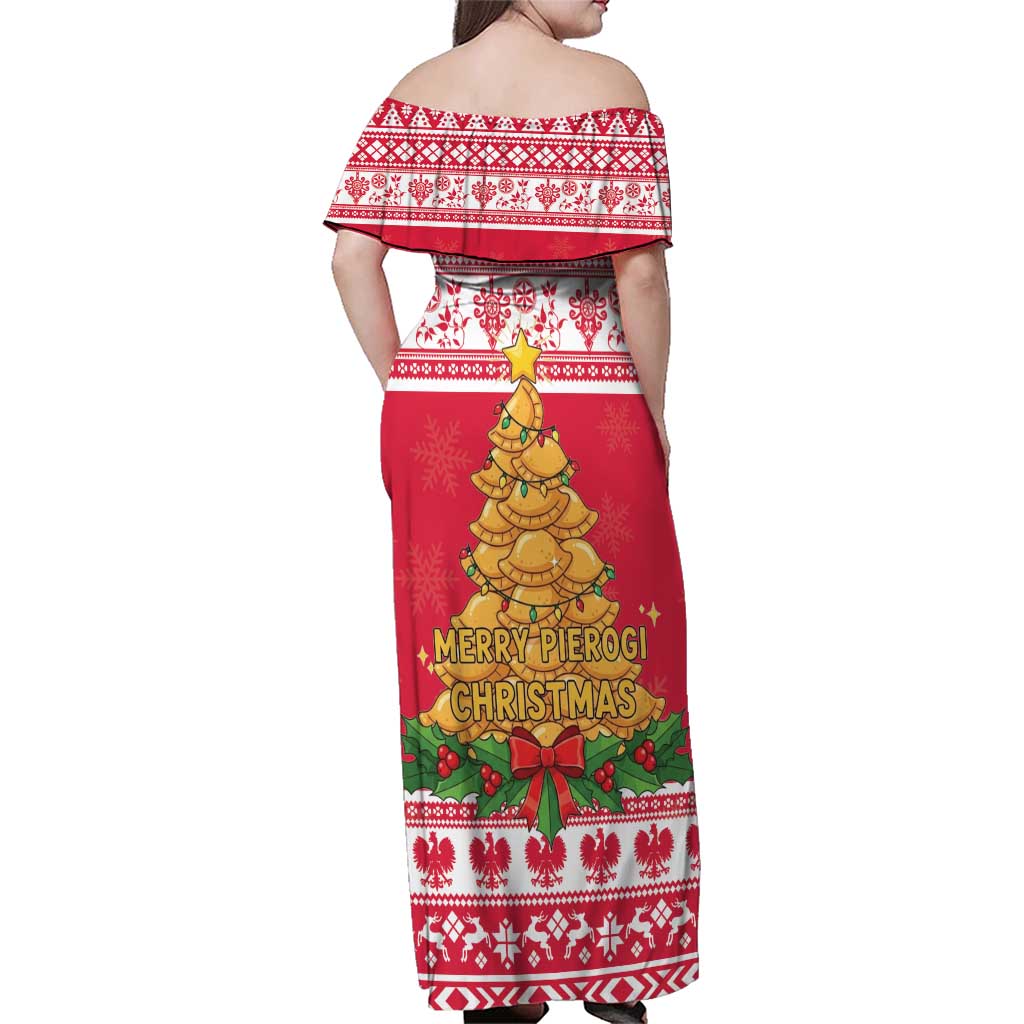 Poland Christmas Family Matching Off Shoulder Maxi Dress and Hawaiian Shirt Oh Pierogi Tree - Wonder Print Shop