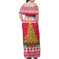 Poland Christmas Family Matching Off Shoulder Maxi Dress and Hawaiian Shirt Oh Pierogi Tree - Wonder Print Shop
