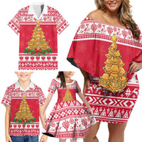 Poland Christmas Family Matching Off Shoulder Short Dress and Hawaiian Shirt Oh Pierogi Tree - Wonder Print Shop