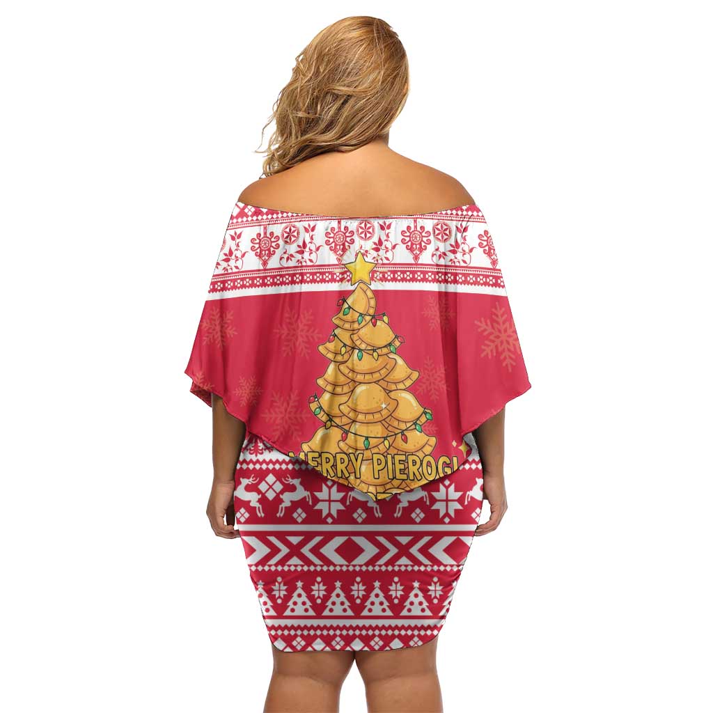 Poland Christmas Family Matching Off Shoulder Short Dress and Hawaiian Shirt Oh Pierogi Tree - Wonder Print Shop