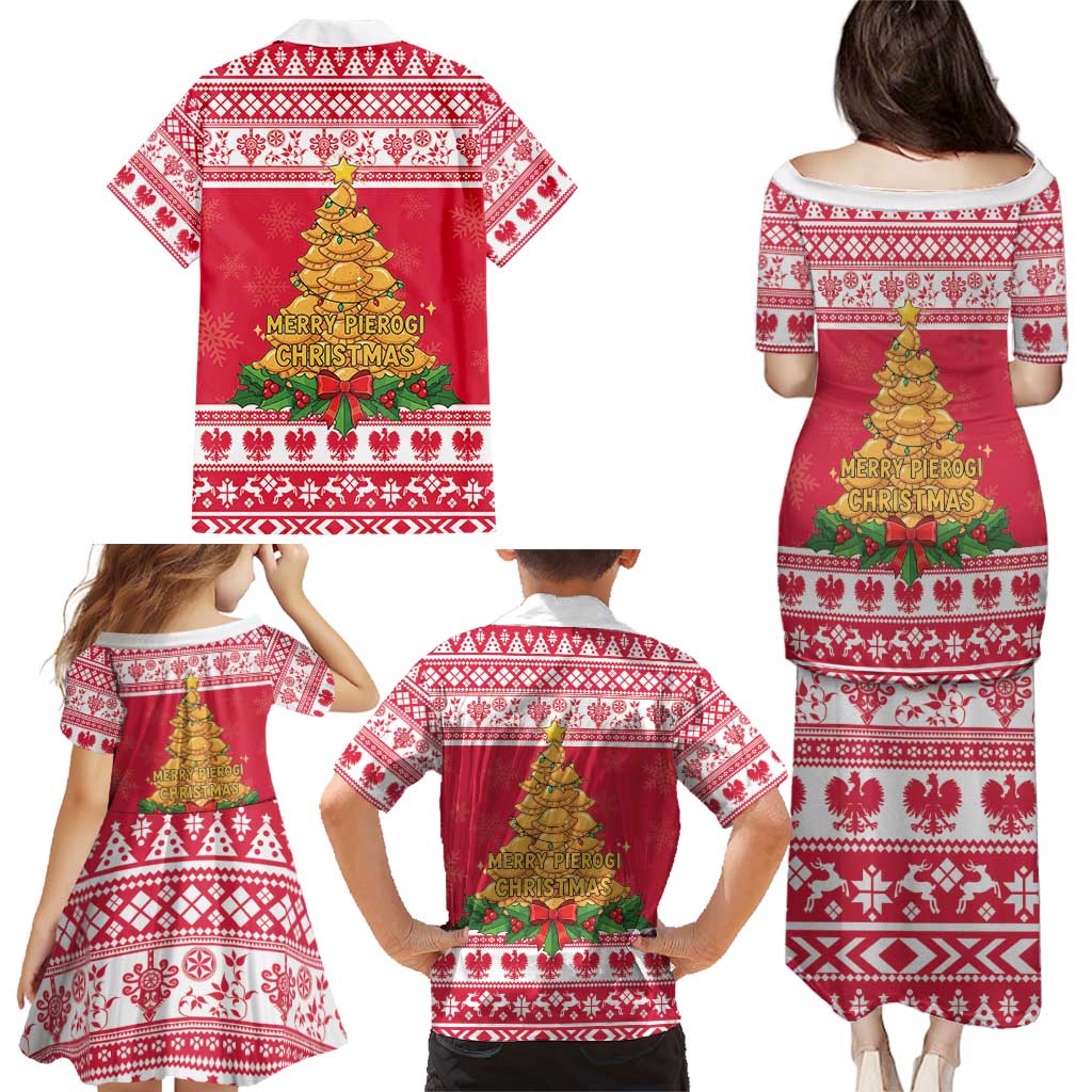 Poland Christmas Family Matching Puletasi and Hawaiian Shirt Oh Pierogi Tree - Wonder Print Shop