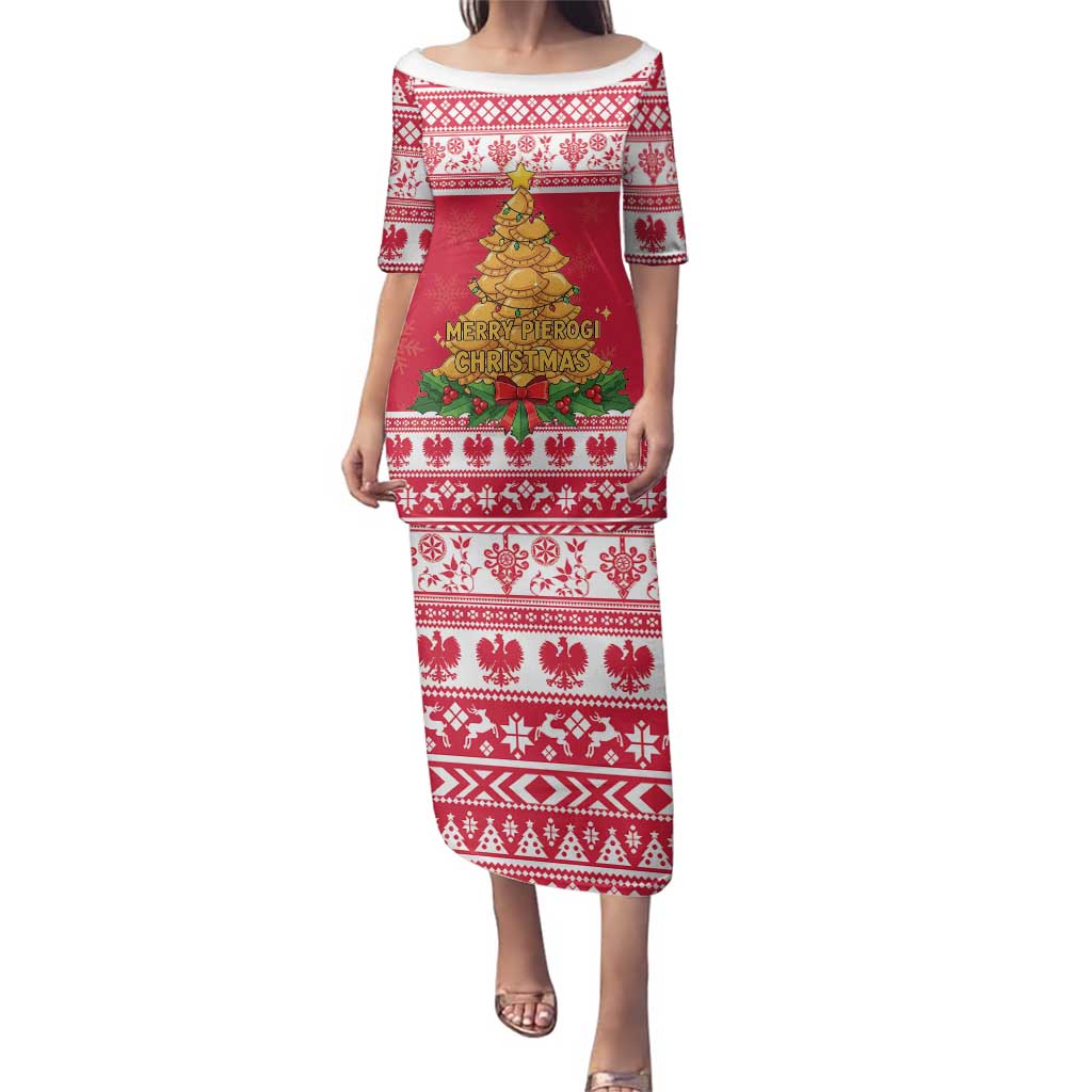 Poland Christmas Family Matching Puletasi and Hawaiian Shirt Oh Pierogi Tree - Wonder Print Shop