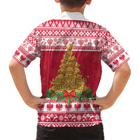Poland Christmas Family Matching Short Sleeve Bodycon Dress and Hawaiian Shirt Oh Pierogi Tree - Wonder Print Shop