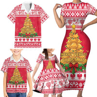 Poland Christmas Family Matching Short Sleeve Bodycon Dress and Hawaiian Shirt Oh Pierogi Tree - Wonder Print Shop