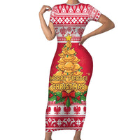 Poland Christmas Family Matching Short Sleeve Bodycon Dress and Hawaiian Shirt Oh Pierogi Tree - Wonder Print Shop