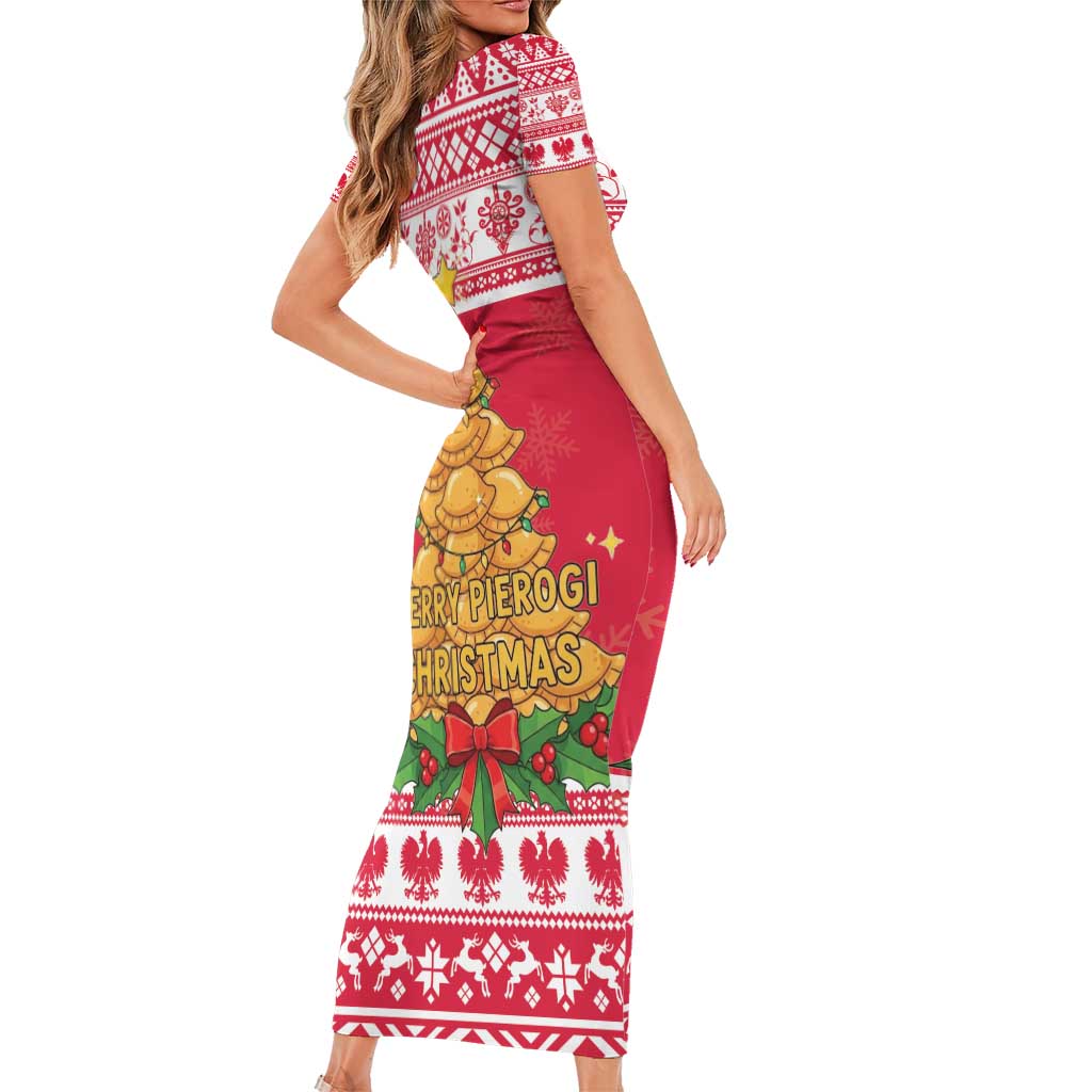 Poland Christmas Family Matching Short Sleeve Bodycon Dress and Hawaiian Shirt Oh Pierogi Tree - Wonder Print Shop