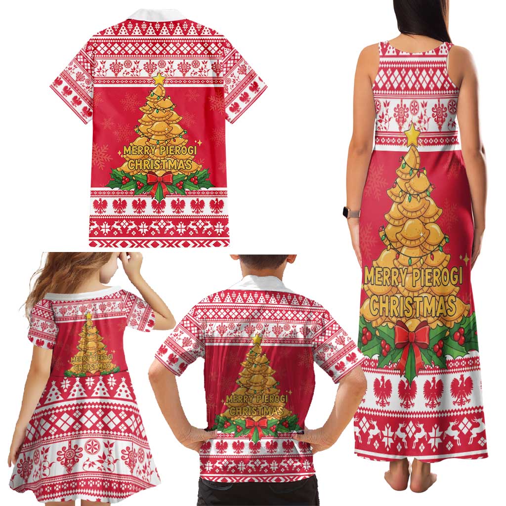 Poland Christmas Family Matching Tank Maxi Dress and Hawaiian Shirt Oh Pierogi Tree - Wonder Print Shop