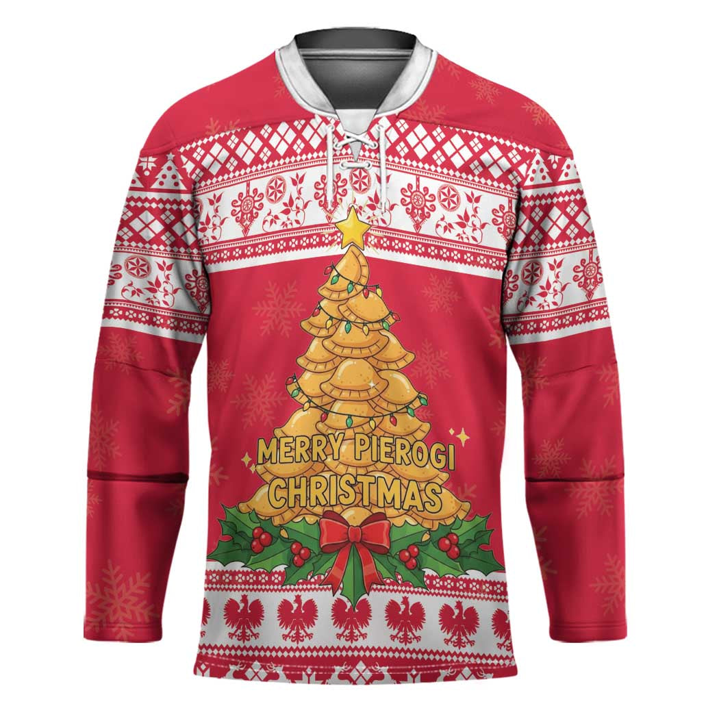 Poland Christmas Hockey Jersey Oh Pierogi Tree - Wonder Print Shop