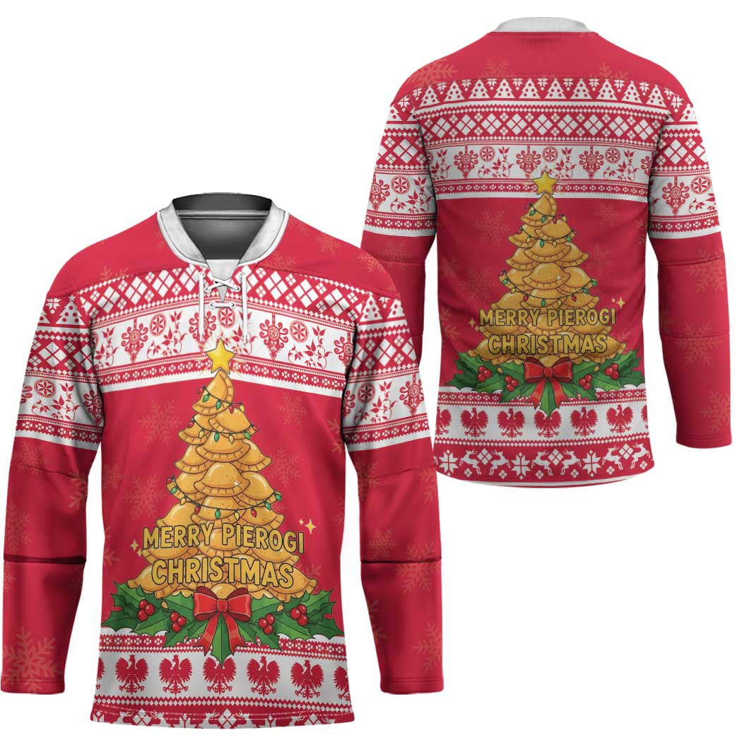 Poland Christmas Hockey Jersey Oh Pierogi Tree - Wonder Print Shop