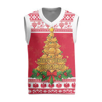 Poland Christmas Knitted V-Neck Vest Oh Pierogi Tree - Wonder Print Shop