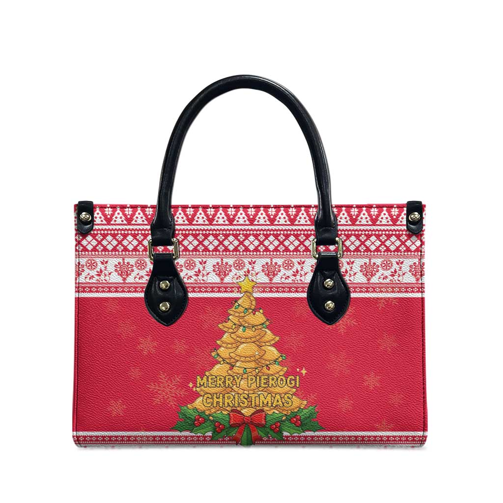 Poland Christmas Leather Bag Oh Pierogi Tree - Wonder Print Shop