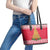 Poland Christmas Leather Tote Bag Oh Pierogi Tree - Wonder Print Shop