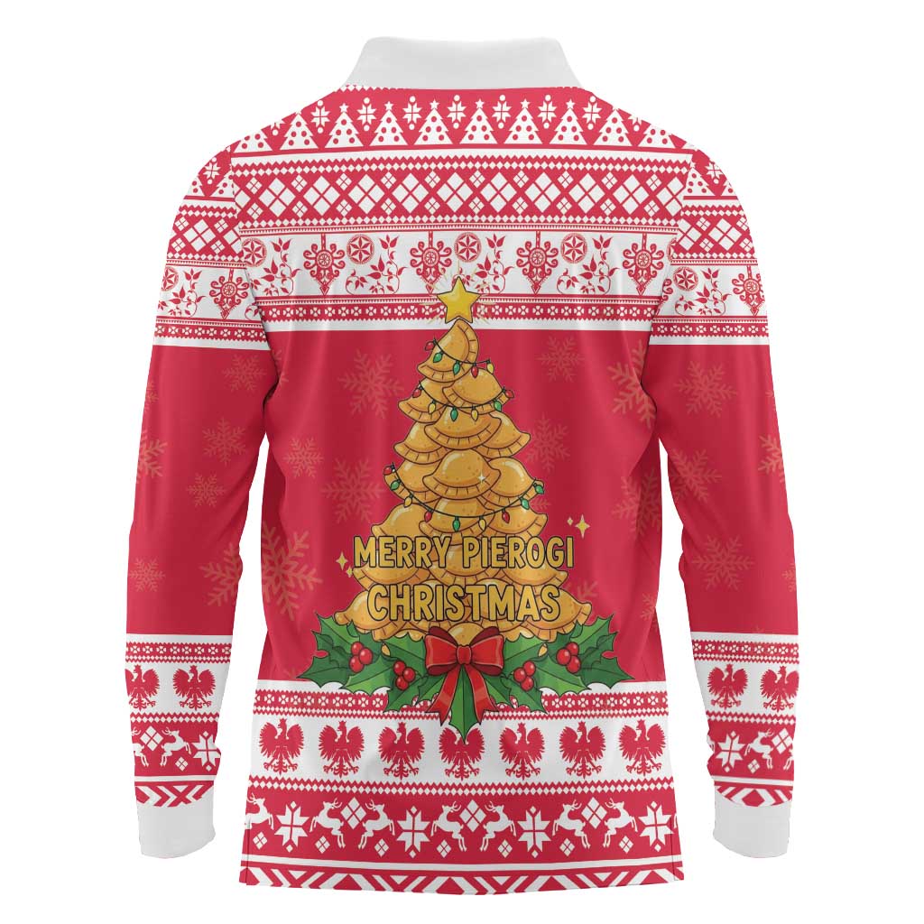 Poland Christmas Long Sleeve Polo Shirt Oh Pierogi Tree - Wonder Print Shop