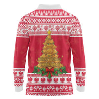 Poland Christmas Long Sleeve Polo Shirt Oh Pierogi Tree - Wonder Print Shop