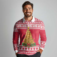 Poland Christmas Long Sleeve Polo Shirt Oh Pierogi Tree - Wonder Print Shop