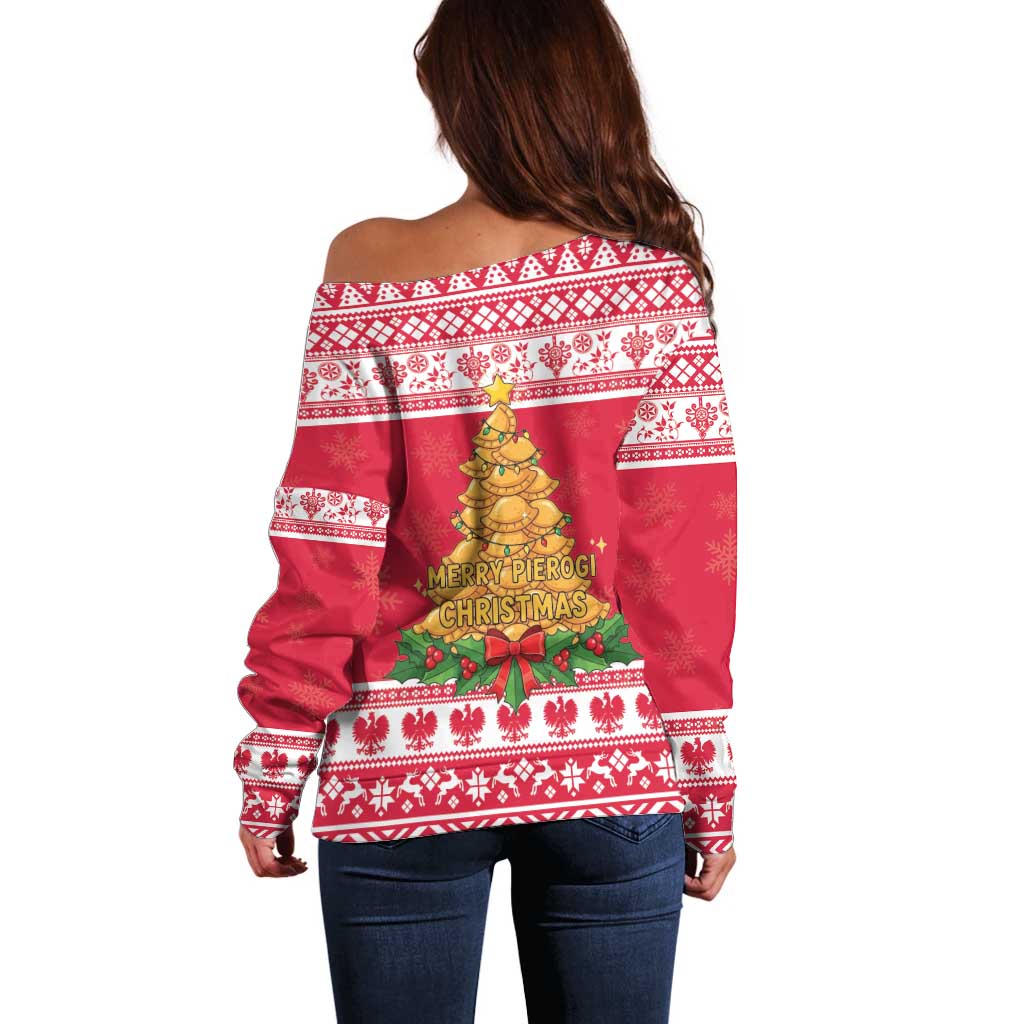 Poland Christmas Off Shoulder Sweater Oh Pierogi Tree - Wonder Print Shop